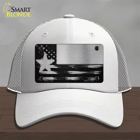 Texas Carbon Fiber Novelty License Plate Hat Mesh / White