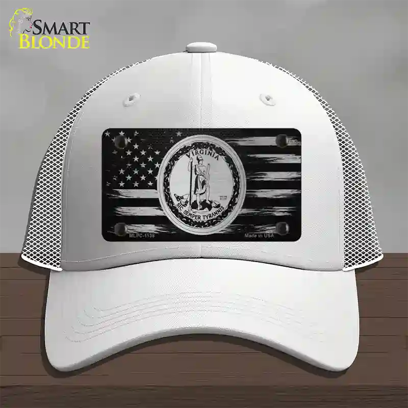 Virginia Carbon Fiber Novelty License Plate Hat Mesh / White