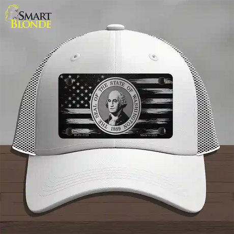 Washington Carbon Fiber Novelty License Plate Hat Mesh / White