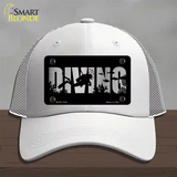 Diving Brushed Chrome Novelty License Plate Hat Mesh / White