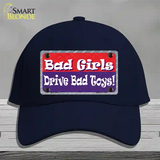 Bad Girls Drive Bad Toys Novelty License Plate Hat Cotton / Navy