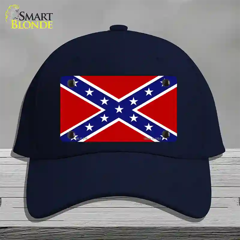 Confederate Flag Novelty License Plate Hat Cotton / Navy