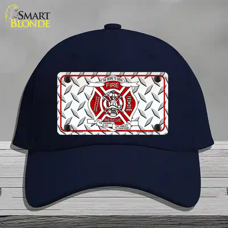 Fire Fighter Rescue Novelty License Plate Hat Cotton / Navy