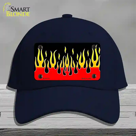 Flames Novelty License Plate Hat Cotton / Navy