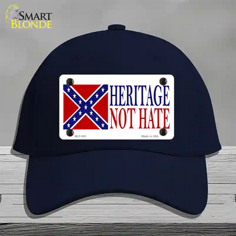 Heritage Not Hate Flag Novelty License Plate Hat Cotton / Navy