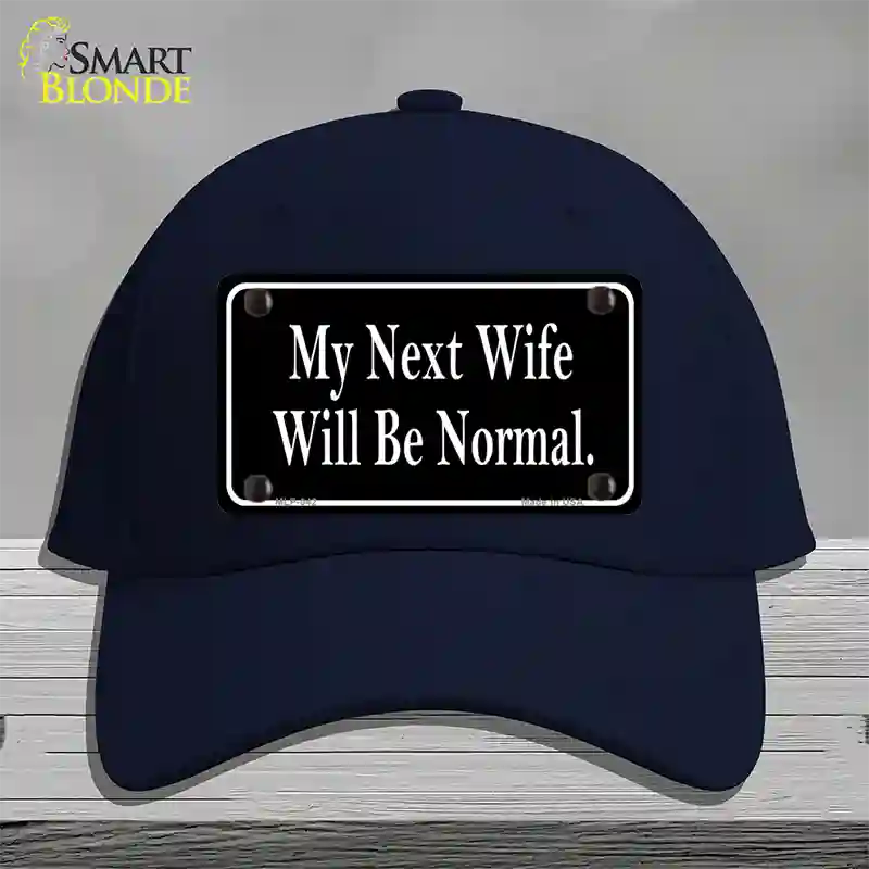 My Next Wife Novelty License Plate Hat Cotton / Navy