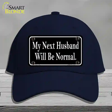 My Next Husband NoveltyNovelty License Plate Hat Cotton / Navy