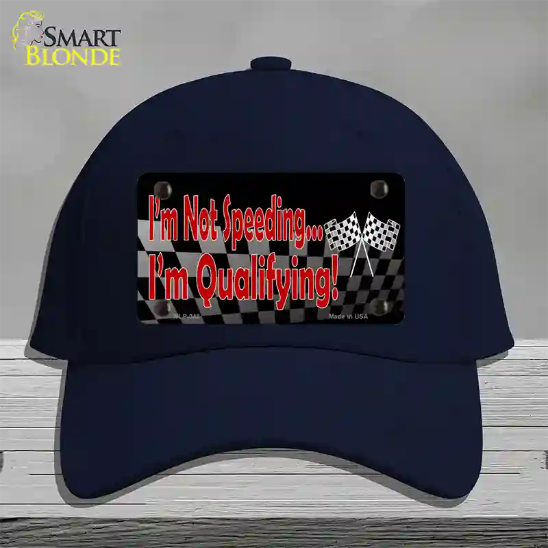 Im Qualifying Novelty License Plate Hat Cotton / Navy