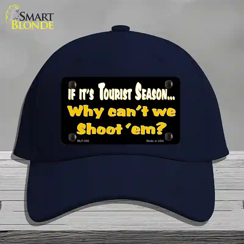 Why Cant We Shoot Em Novelty License Plate Hat Cotton / Navy