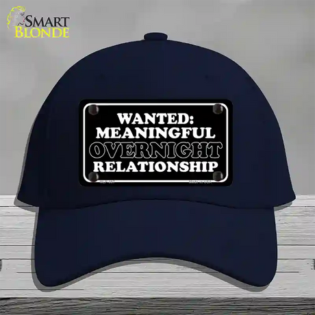 Wanted Meaningful Overnight Relationship Novelty License Plate Hat Cotton / Navy