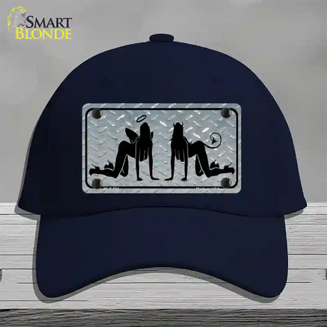 Angel And Devil Novelty License Plate Hat Cotton / Navy