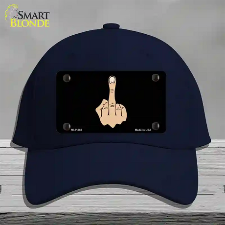 Middle Finger Novelty License Plate Hat Cotton / Navy