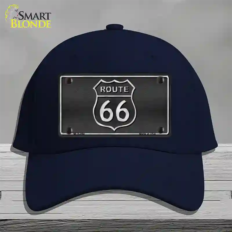 Route 66 Shield Black Novelty License Plate Hat Cotton / Navy