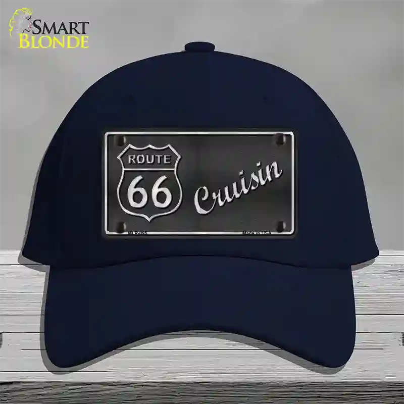 Route 66 Cruisin Novelty License Plate Hat Cotton / Navy