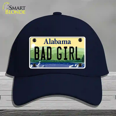 Bad Girl Alabama Novelty License Plate Hat Cotton / Navy