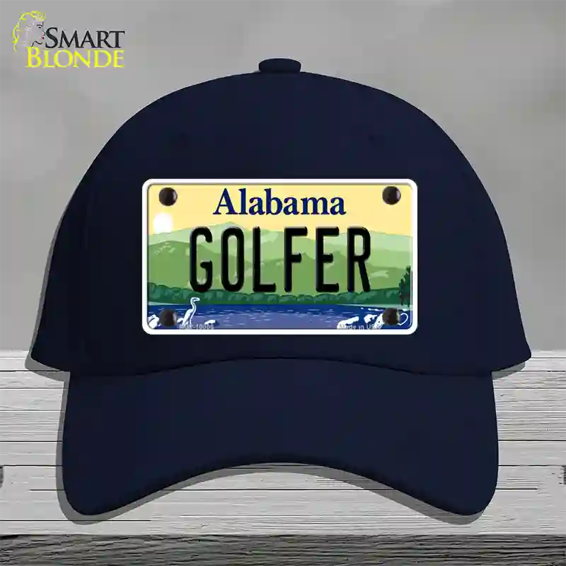 Golfer Alabama Novelty License Plate Hat Cotton / Navy