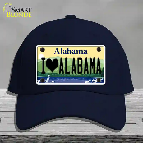 I Love Alabama Novelty License Plate Hat Cotton / Navy