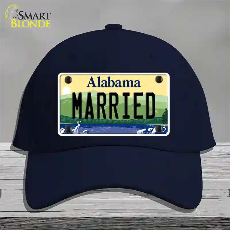 Married Alabama Novelty License Plate Hat Cotton / Navy