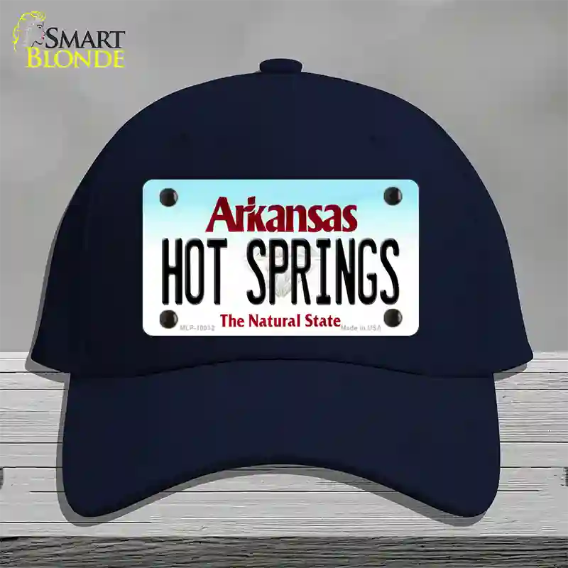 Hot Springs Arkansas Novelty License Plate Hat Cotton / Navy