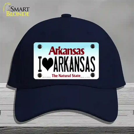 I Love Arkansas Novelty License Plate Hat Cotton / Navy