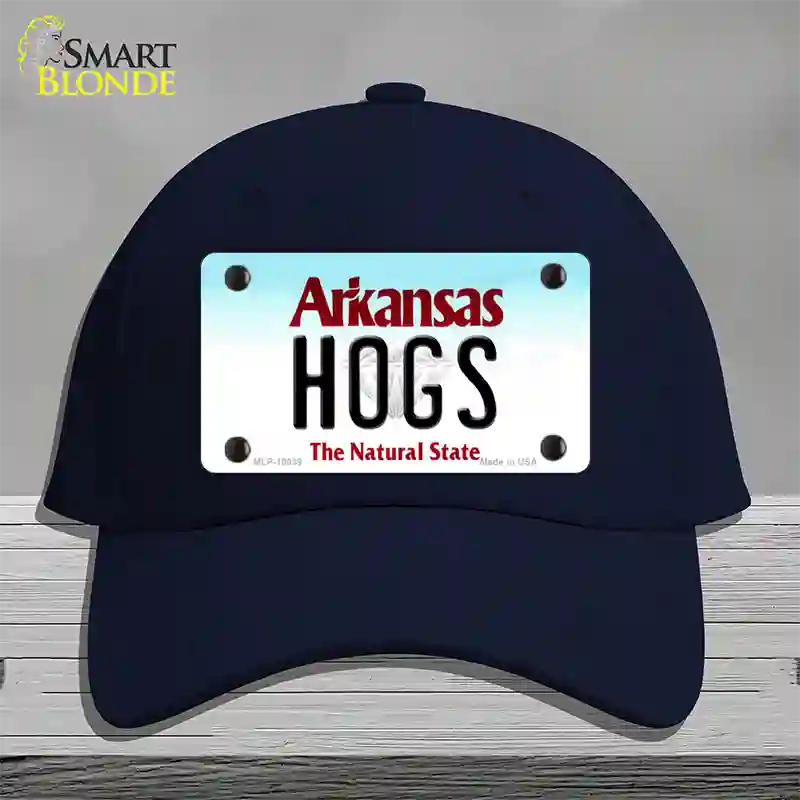 Hogs Arkansas Novelty License Plate Hat Cotton / Navy