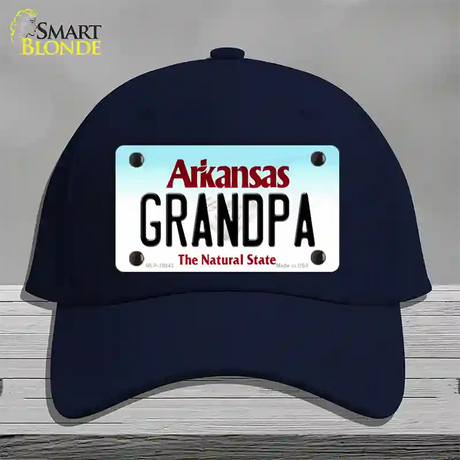 Grandpa Arkansas Novelty License Plate Hat Cotton / Navy