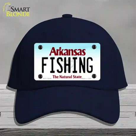 Fishing Arkansas Novelty License Plate Hat Cotton / Navy