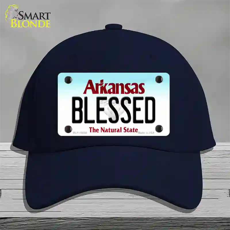 Blessed Arkansas Novelty License Plate Hat Cotton / Navy