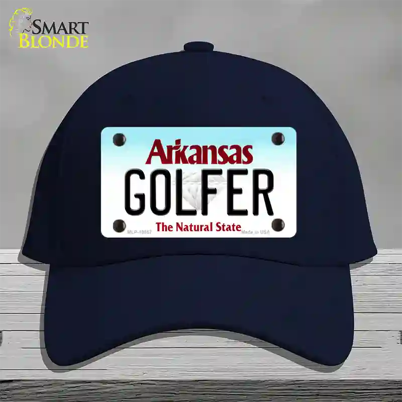 Golfer Arkansas Novelty License Plate Hat Cotton / Navy