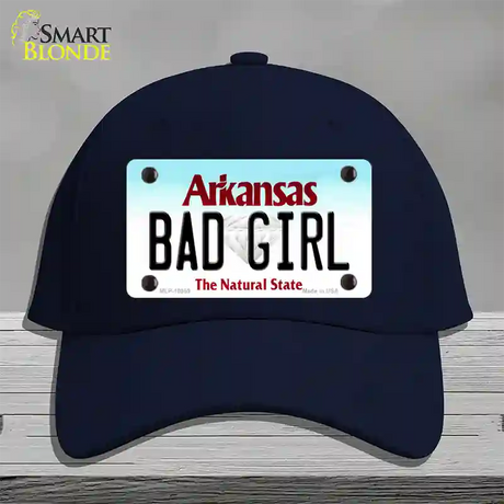 Bad Girl Arkansas Novelty License Plate Hat Cotton / Navy