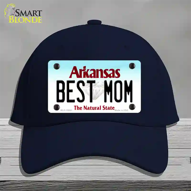 Best Mom Arkansas Novelty License Plate Hat Cotton / Navy