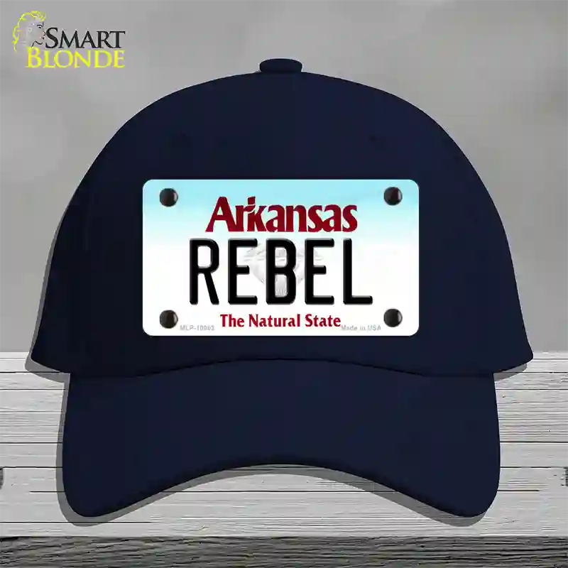 Rebel Arkansas Novelty License Plate Hat Cotton / Navy