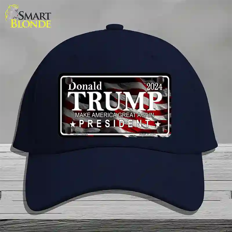 Trump 2024 Novelty License Plate Hat Cotton / Navy