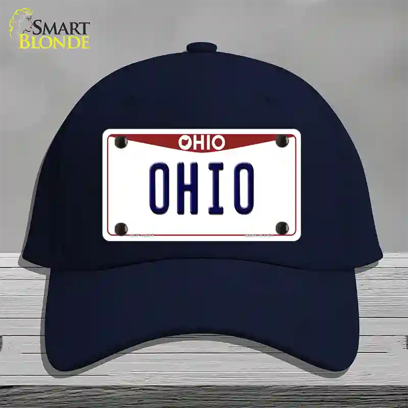 Ohio Maroon Novelty License Plate Hat Cotton / Navy