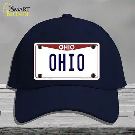 Ohio Maroon Novelty License Plate Hat Cotton / Navy