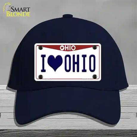 I Love Ohio Novelty License Plate Hat Cotton / Navy