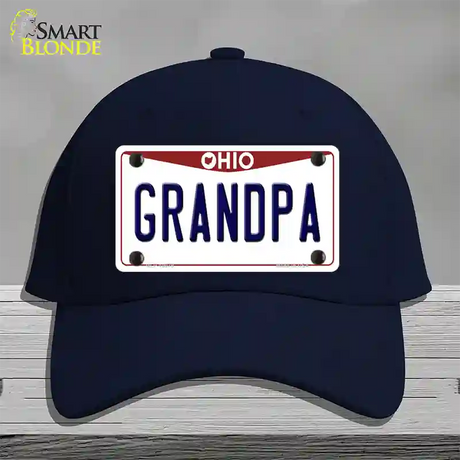 Grandpa Ohio Novelty License Plate Hat Cotton / Navy