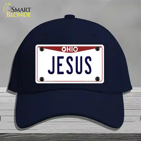 Jesus Ohio Novelty License Plate Hat Cotton / Navy