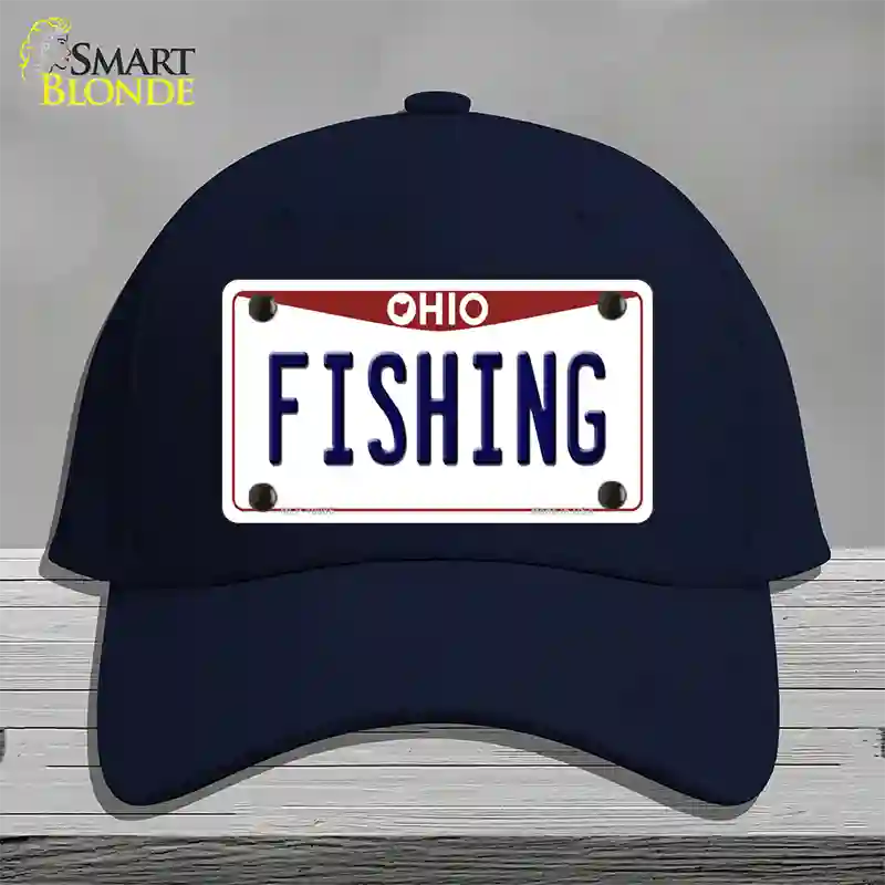 Fishing Ohio Novelty License Plate Hat Cotton / Navy