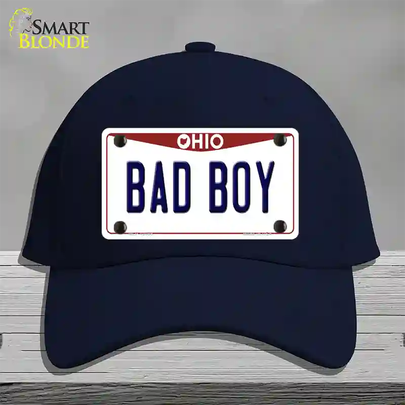 Bad Boy Ohio Novelty License Plate Hat Cotton / Navy