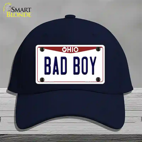 Bad Boy Ohio Novelty License Plate Hat Cotton / Navy