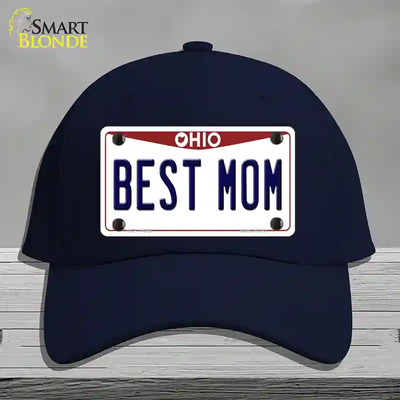 Best Mom Ohio Novelty License Plate Hat Cotton / Navy