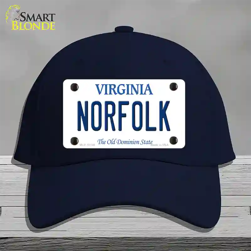 Norfolk Virginia Novelty License Plate Hat Cotton / Navy