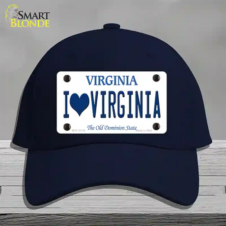 I Love Virginia Novelty License Plate Hat Cotton / Navy