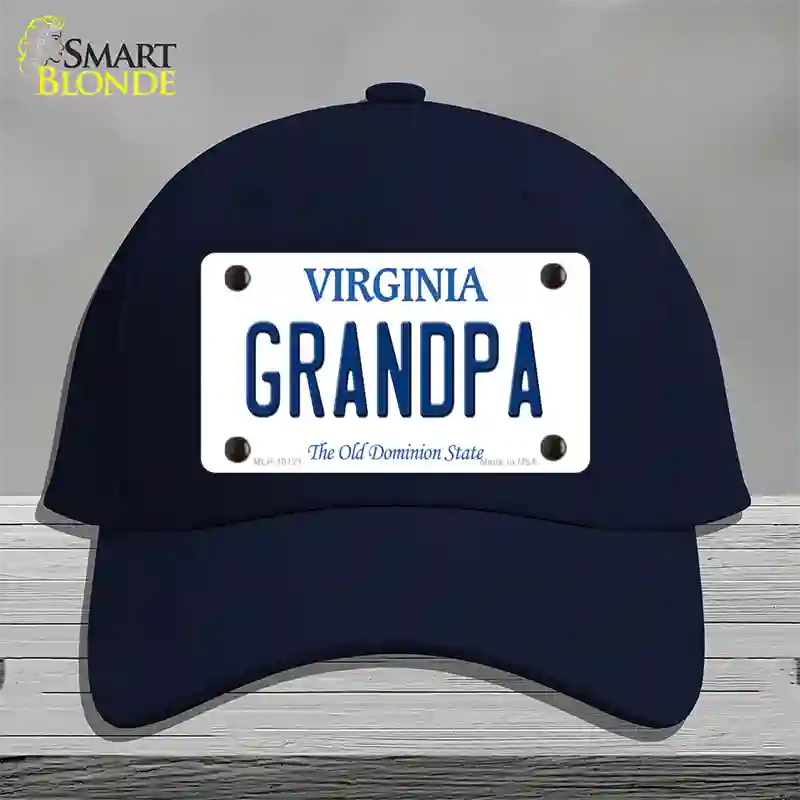 Grandpa Virginia Novelty License Plate Hat Cotton / Navy