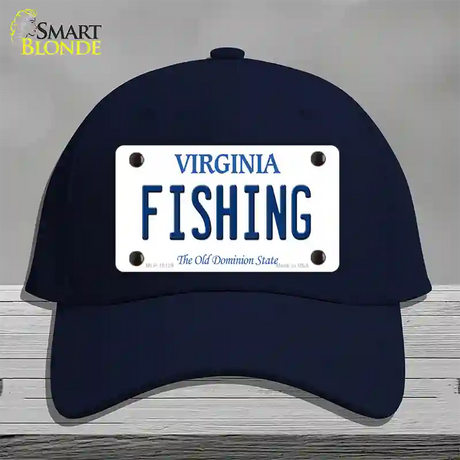 Fishing Virginia Novelty License Plate Hat Cotton / Navy