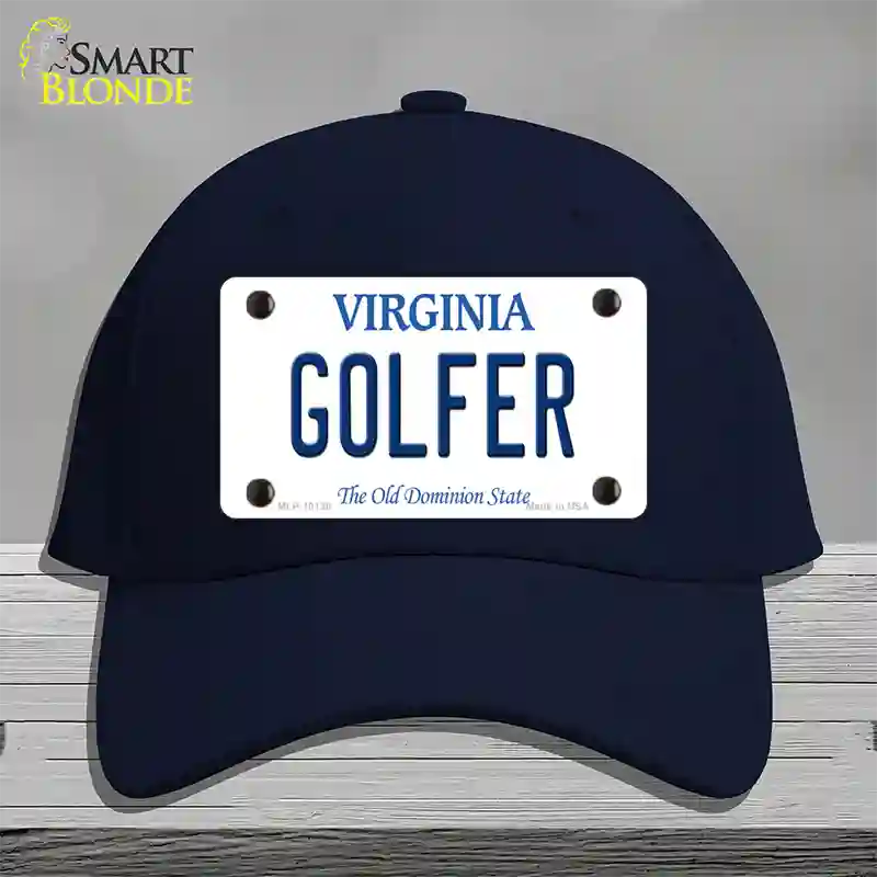 Golfer Virginia Novelty License Plate Hat Cotton / Navy