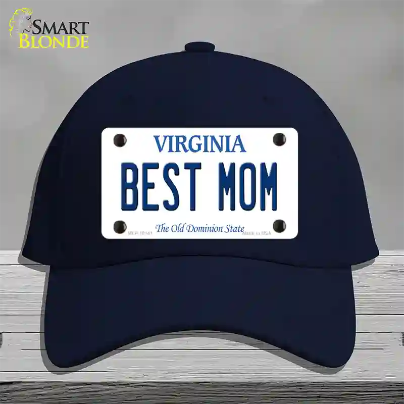 Best Mom Virginia Novelty License Plate Hat Cotton / Navy