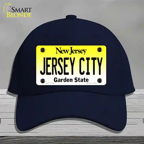 Jersey City New Jersey Novelty License Plate Hat Cotton / Navy