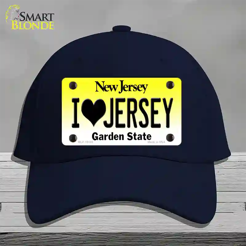 I Love Jersey New Jersey Novelty License Plate Hat Cotton / Navy